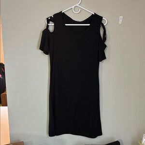 Elegant Black Cold Shoulder Dress